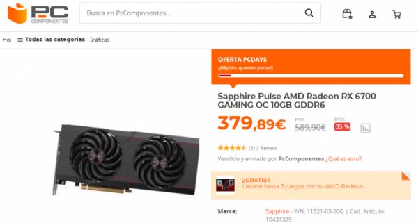 Видеокарта Radeon RX 6700 появилась в Европе по цене от 380 евро 